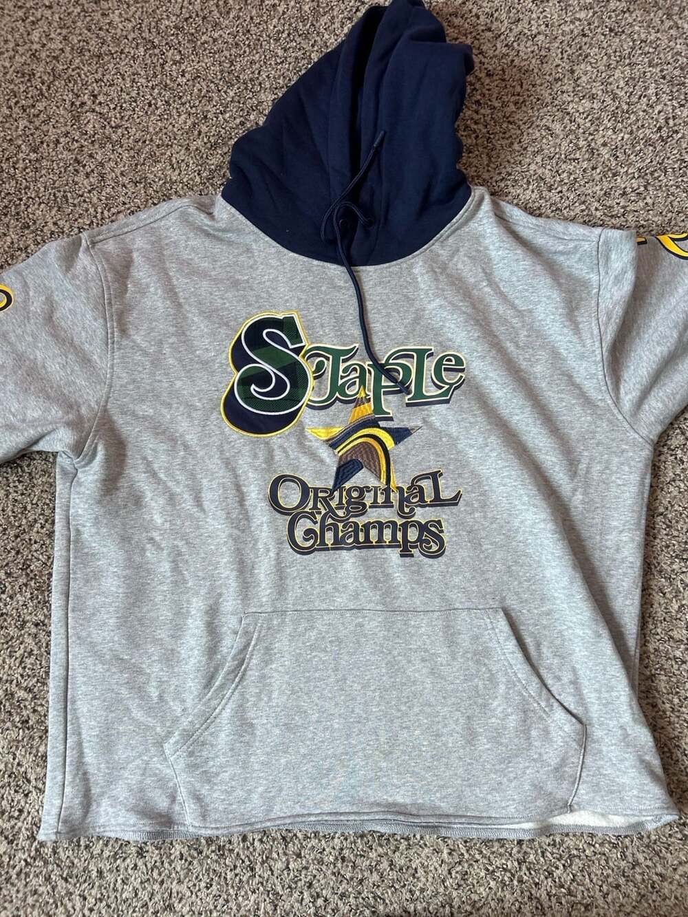 Staple Original Champs Hoodie Size 3XL Gray Navy